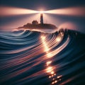 Reflections of a Lighthouse Beam The beam from a distant lightho Royalty Free Stock Photo
