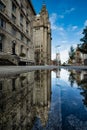 Reflections of liverpool in puddle Royalty Free Stock Photo