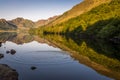Reflections on Llyn Crafnant with ripples Royalty Free Stock Photo