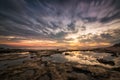 Reflections.Magnificent long exposure sea sunset landscape. Royalty Free Stock Photo