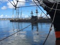 Reflections at the Maritime Museum at San Diego Bay Royalty Free Stock Photo