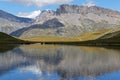 Reflections of mountains in a lake of Parc de la Vanoise