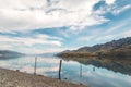 Reflections of the mountains in Lake Hawea, New Zealand Royalty Free Stock Photo