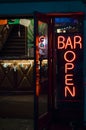 Neon lights outside a bar Royalty Free Stock Photo