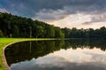 Reflections in Pinchot Lake at sunset, in Gifford Pinchot State Royalty Free Stock Photo