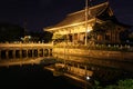 Reflections of Rokujidou Hall in Shitennoji Temple in Osaka,