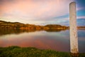 Reflections of a Scenic Sunset in the Waters of Hauser Lake, Mon