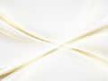 Abstract flowing golden ribbons on a clean white background with soft light and subtle reflections creating a sense of elegance Royalty Free Stock Photo