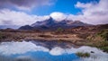 Reflections of Snow-Dusted Cuillins, Isle of Skye. Royalty Free Stock Photo