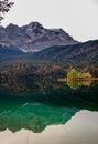 Reflections of the alps in a mountain lake