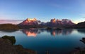 sunrise at Lago Pehoe, Torres del Paine national park