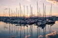 Reflections on a sunset at sea