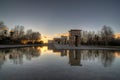 Reflections at sunset in Temple of Debod