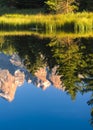 Reflections of the Tetons on the Snake River at Schwabacher Land Royalty Free Stock Photo