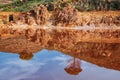 Reflections in the Tinto river, Huelva, Spain.Tinto river is remarkable for being very acidic and its deep reddish hue is due to Royalty Free Stock Photo
