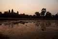 Sunrise view over Angkor Wat temple Royalty Free Stock Photo