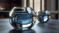 Reflections water glass surfaces cinematic Hyper-realisti two generative AI Royalty Free Stock Photo