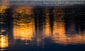 Reflections on the water  . Shimering morning  ligjts Royalty Free Stock Photo