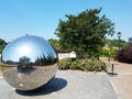 Reflective ball in the Charlotte uptown park