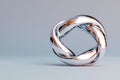 Reflective chrome sphere with abstract shapes