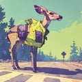 Reflective Deer - Safety Vest Patrol Royalty Free Stock Photo