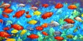 Reflective Depths: Enchanting Digital Fish Paintings