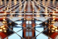 Reflective Diamond Patterned Surface with Warm and Cool Light Reflections Royalty Free Stock Photo