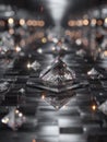 Reflective Diamonds on Dark Surface Royalty Free Stock Photo