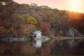 Reflective Fall Colors at Mystic Seaport, CT Royalty Free Stock Photo