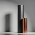 Reflective finish of the copper cylinder, emphasizing simplicity Royalty Free Stock Photo
