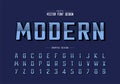 Reflective font and bold alphabet vector, Gradient modern typeface and letter number design