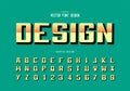Reflective font and bold alphabet vector, Gradient style writing typeface