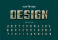 Reflective font and bold alphabet vector, Gradient typeface and number design