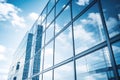 Reflective glass skyscrapers and business office buildings with blue sky in the background Royalty Free Stock Photo