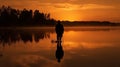 Reflective Lakeside Dusk