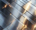 Reflective metal surfaces create dynamic patterns and shapes under soft lighting in a modern artistic composition Royalty Free Stock Photo