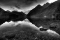 Reflective Mountain Landscape Surrounding Lake Gunn