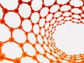 reflective nanotube structure on white Royalty Free Stock Photo