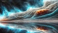 Reflective Nebulae: Nebula Reflections with Copyspace on Black Background