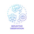 Reflective observation blue gradient concept icon Royalty Free Stock Photo