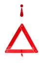 Reflective road hazard warning triangle