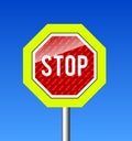 Reflective road sign stop Royalty Free Stock Photo