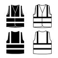 Reflective safety vest black white