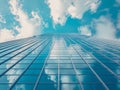 Reflective Skyscraper Against Blue Sky