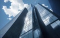 Reflective skyscrapers and business office buildings. low angle view of skyscrapers. skyscraper in finance district. Window glass Royalty Free Stock Photo