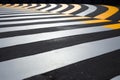 Reflective Striped speed bump on street. Generate Ai Royalty Free Stock Photo