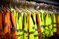 reflective traffic vests on hangers