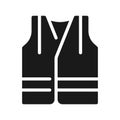 Reflective vest black glyph icon