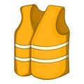 Reflective vest icon, cartoon style