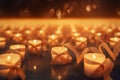 Reflective visuals of candlelight vigils with Royalty Free Stock Photo
